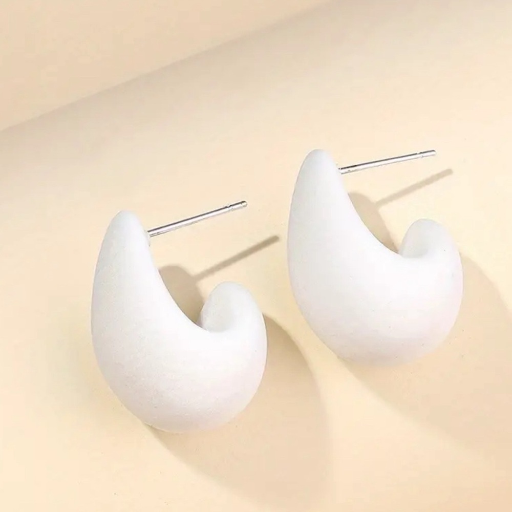 Elegant White Hoop Earrings